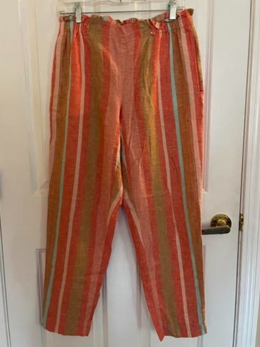 Cotton summer pants with pockets, beachlunchlounge, size medium
